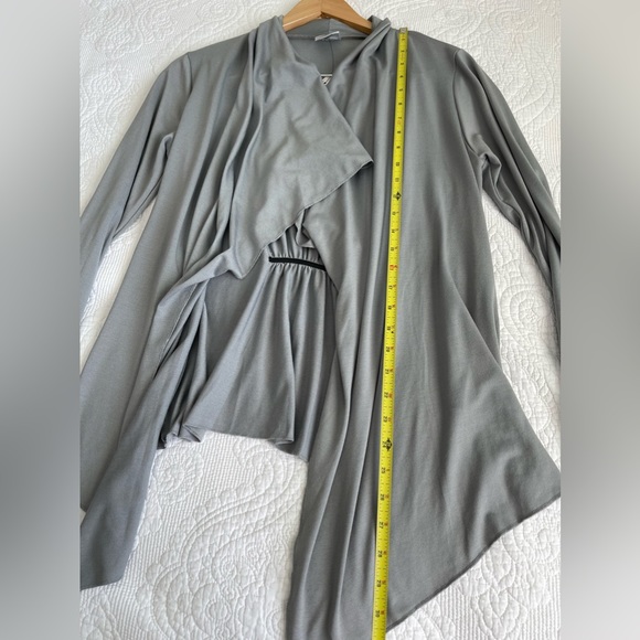 WORTHINGTON STRETCH WOMEN’S Light Grey Draped Long Sleeve Cardigan in Size M - Picture 11 of 11